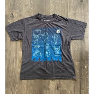 Mojang Minecraft Jinx Constellations Tee Kids Large Gray Cotton Blend Excellent